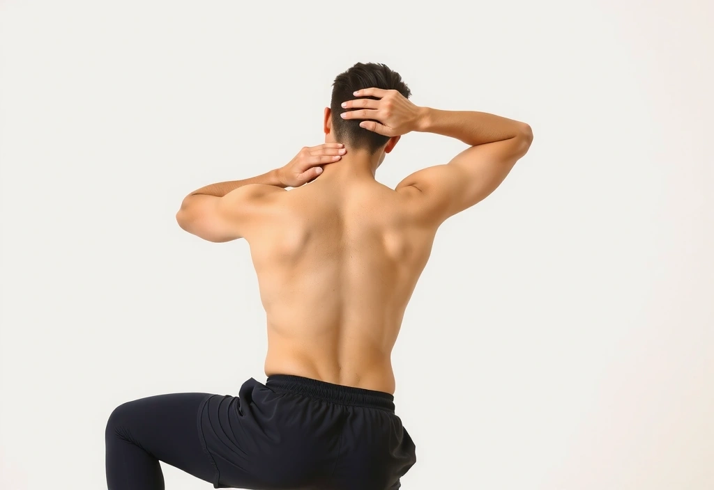 Man stretching to support body