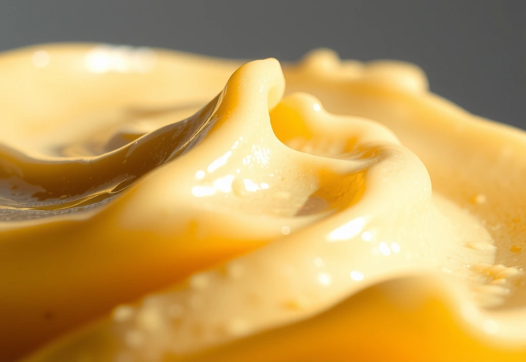 Close-up of natural cream texture with botanical extracts